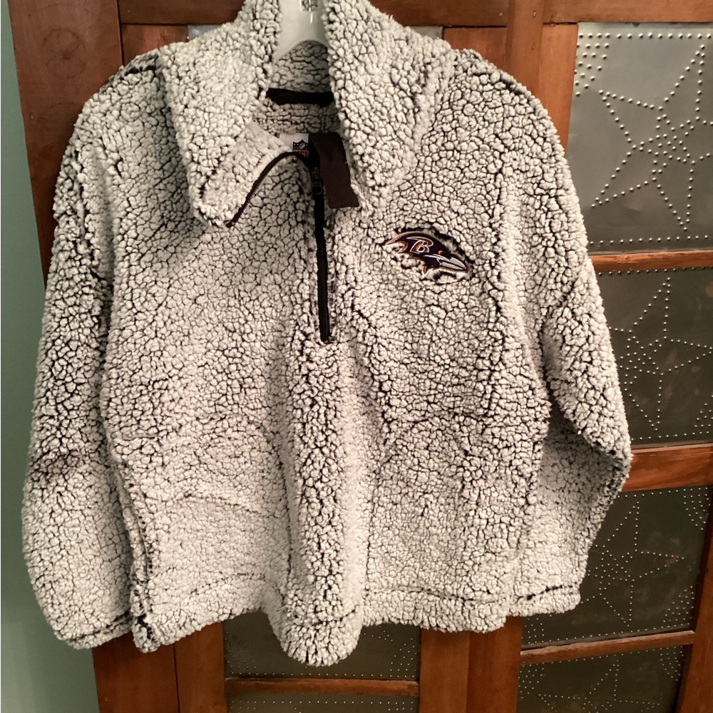 NFL Baltimore Ravens 3/4 zip fuzzy jacket